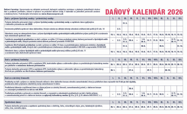 Stolový kalendár Pracovný kalendár stĺpcový 2026 1