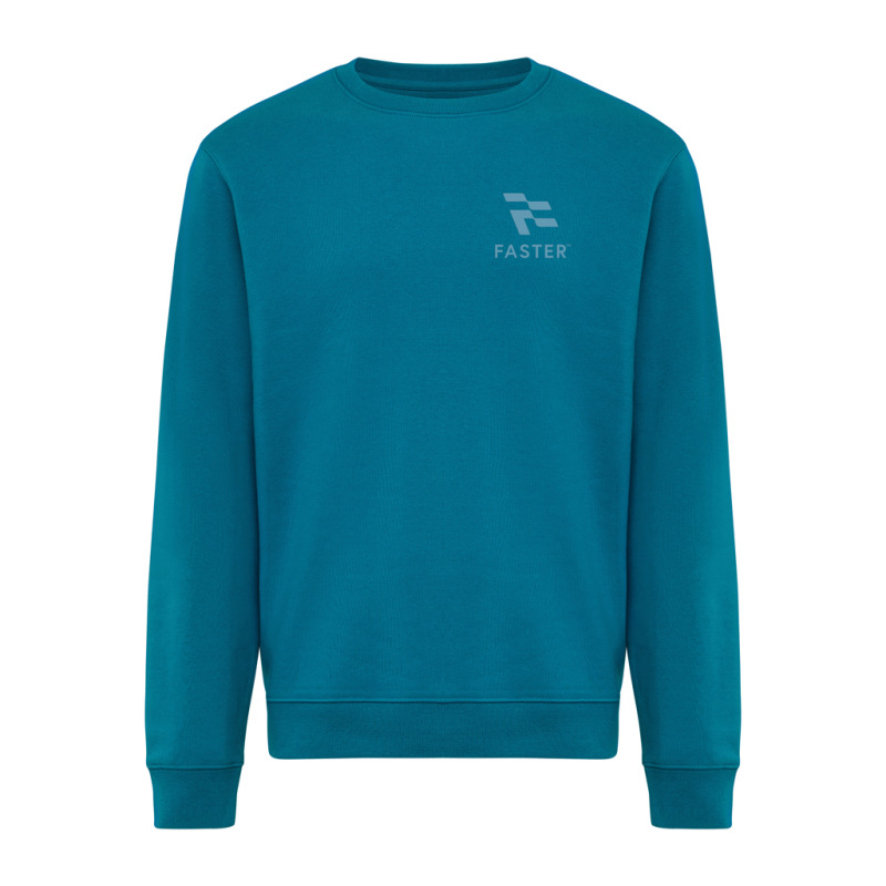 IQONIQ Toria Unisex mikina s okrúhl. výstrihom z rec. bavlny dark teal XXS 4
