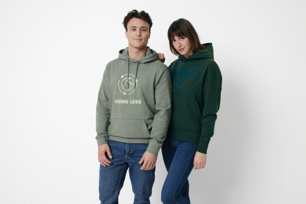 Mikina s kapucňou Iqoniq Yoho relaxed fit z recykl. bavlny forest green XXXL 7