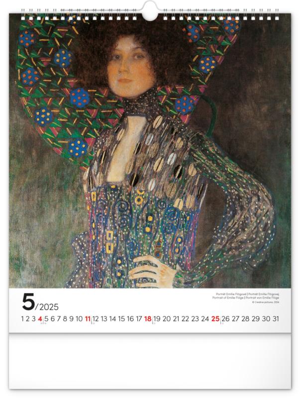 NOTIQUE Nástenný kalendár Gustav Klimt 2025, 30 x 34 cm