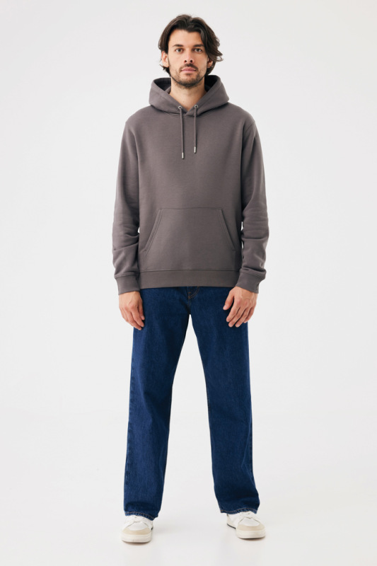 IQONIQ Joshua Unisex mikina s kapucňou z rec. bavlny antracitová M 11