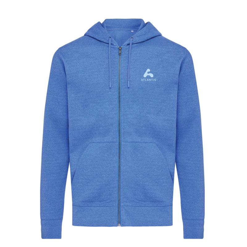 Mikina na zips s kapucňou Iqoniq Abisko z recykl. bavlny heather blue XS 4