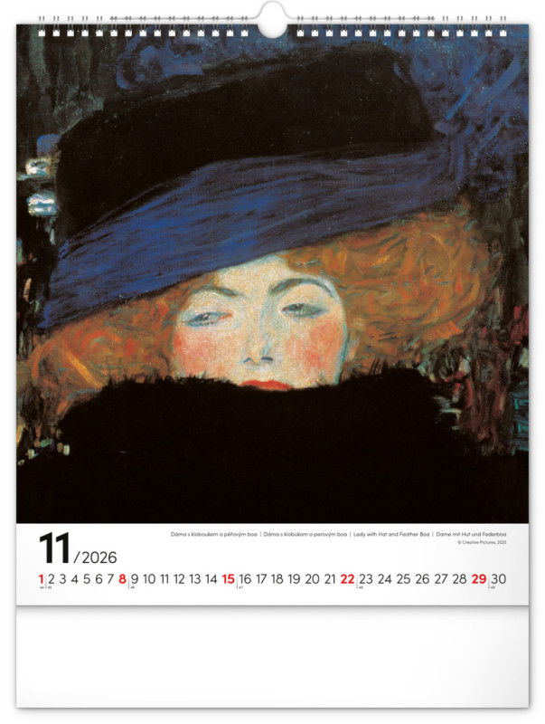 NOTIQUE Nástenný kalendár Gustav Klimt 2026, 30 x 34 cm 11