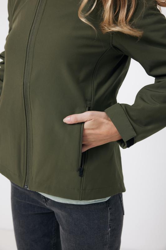 Dámska soft shell bunda Iqoniq Makalu z recykl. polyesteru khaki XXL 10