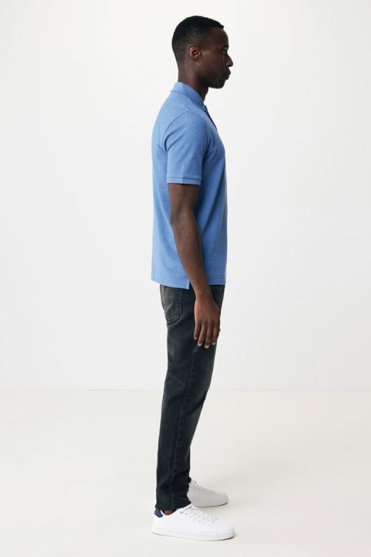 Polo tričko IQONIQ Yosemite z recykl. bavlny heather blue XXS 11