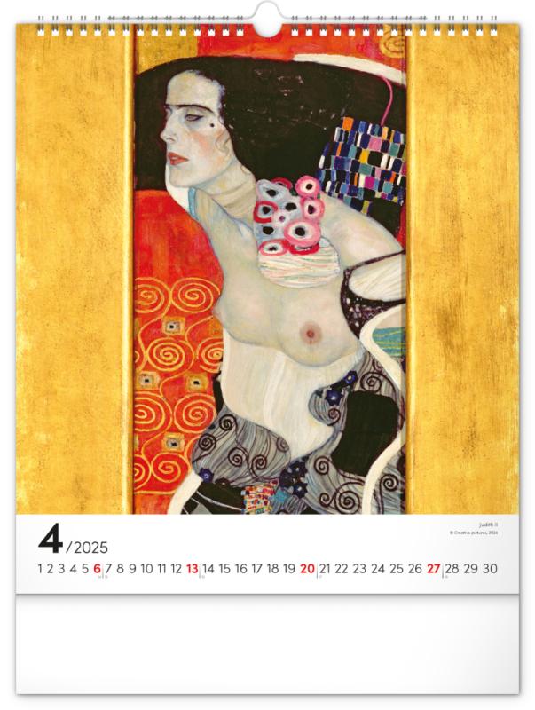 NOTIQUE Nástenný kalendár Gustav Klimt 2025, 30 x 34 cm