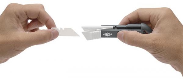 Univerzálny odlamovací nôž, 19 mm, keramická čepeľ, WEDO, "CERA-Safeline", sivá