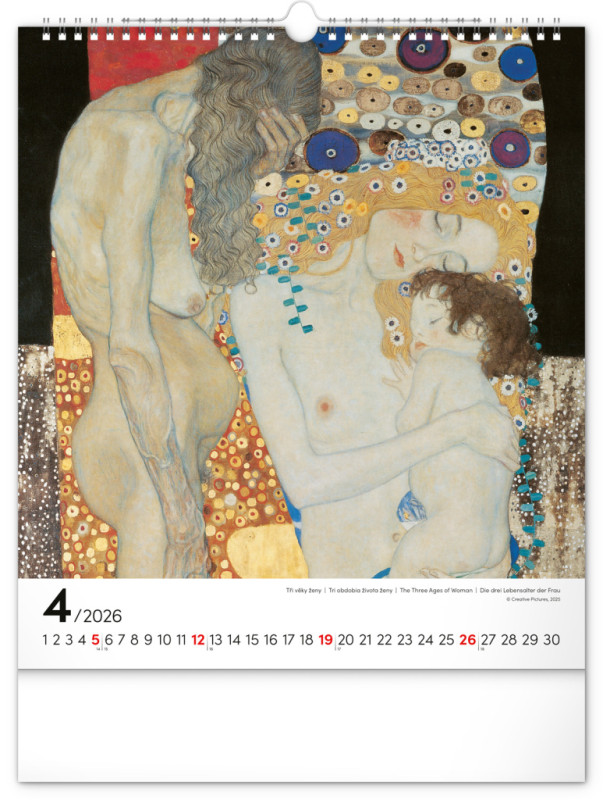 NOTIQUE Nástenný kalendár Gustav Klimt 2026, 30 x 34 cm 4