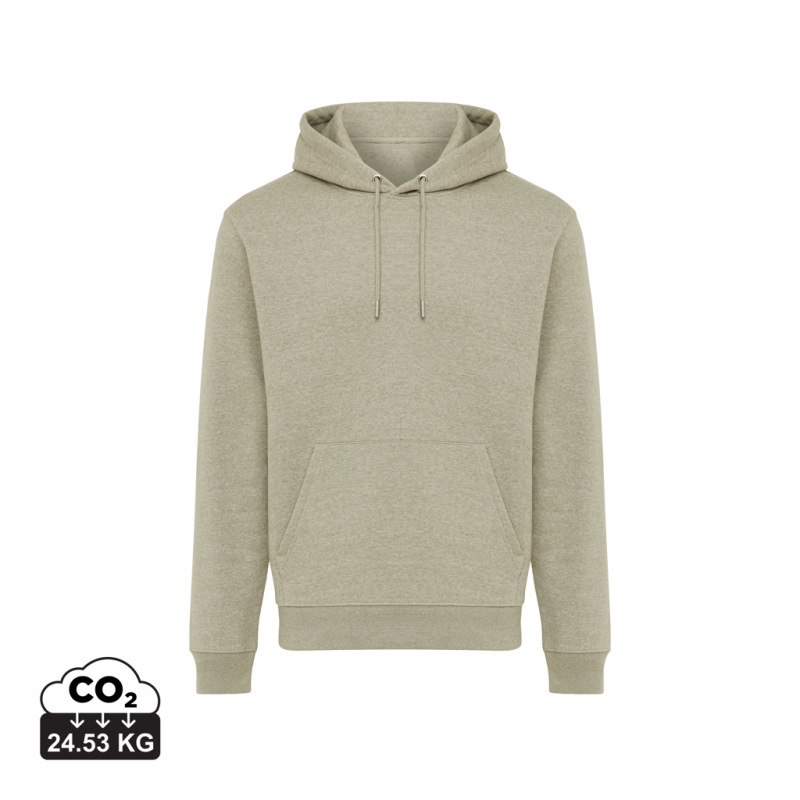 IQONIQ Joshua Unisex mikina s kapucňou z rec. bavlny light heather green XXXL