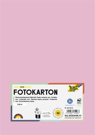 Dekoračný kartón, 2 stranný, A4, 300 g, 50 listov, FOLIA, svetloružový 1