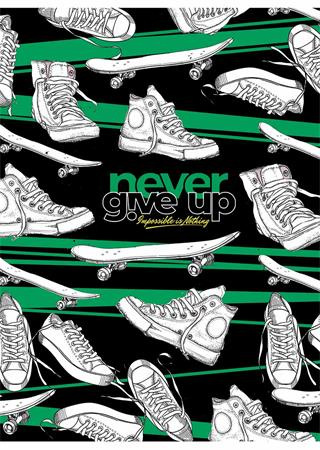 Zošit, A5, linajkový, 80 listov, SHKOLYARYK "Never give up", mix 2