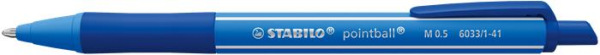 Guľôčkové pero, 0,5 mm, stláčací mechanizmus, STABILO "Pointball Colorful", ultramarin 1