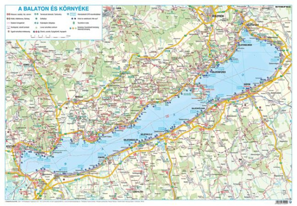 Podložka na stôl, obojstranná, A3, STIEFEL "Vizuálna mapa Maďarska / Balatonu a okolia" - 1