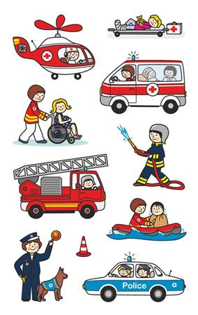 Nálepky, papier, 3 hárky, 76x120 mm, AVERY ZWECKFORM, "Z-Design No.54137", záchranári, pol 2