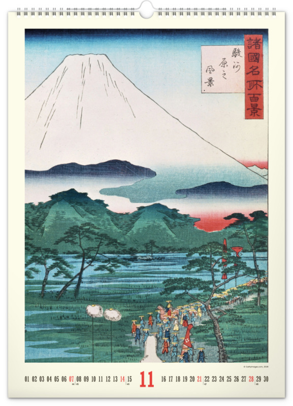 NOTIQUE Nástenný kalendár Vintage plagáty – japonské umenie 2027, 33 x 46 cm 11