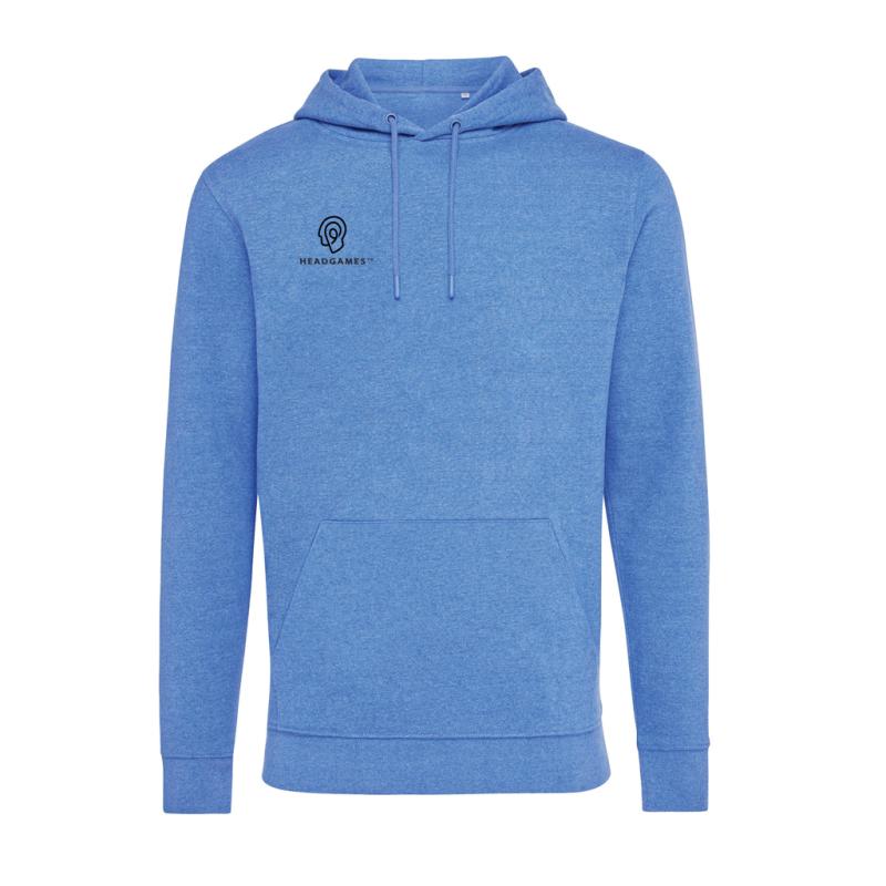 Nefarbená mikina s kapucňou Iqoniq Torres z recykl. bavlny heather blue XXL 4