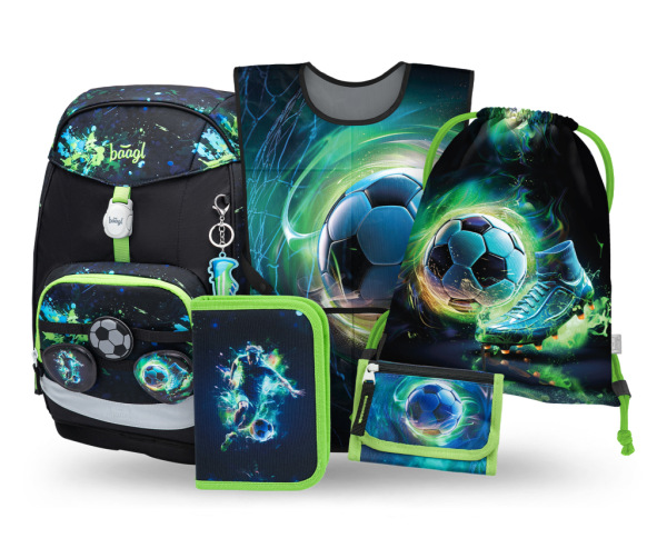 BAAGL SADA 5 Airy Plus Futbal: batoh, peračník, vrecko, zástera, peňaženka