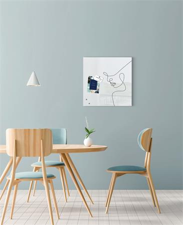 Magnetická sklenená tabuľa, 48x48x1,5 cm, SIGEL "Artverum® ", čiarová kresba 3