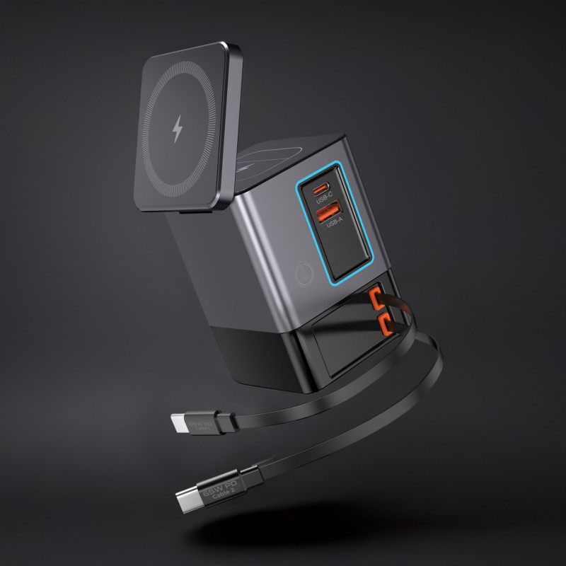 Urban Vitamin Sacramento 105W GaN stanica s nav. káblami sivá 18