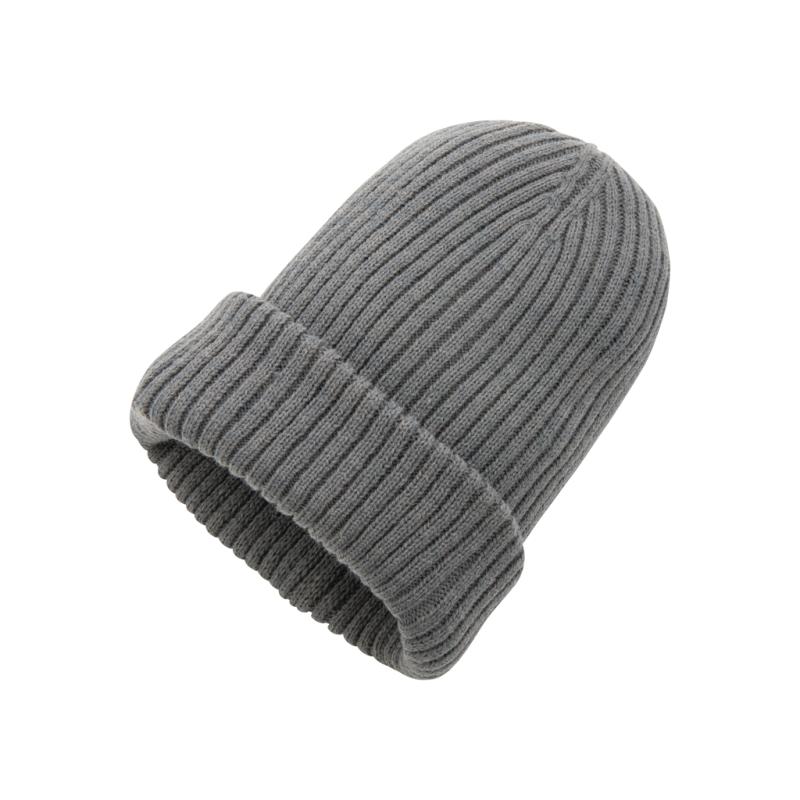 Dvojito pletená beanie čapica Impact z Polylana® AWARE™ antracitová 1