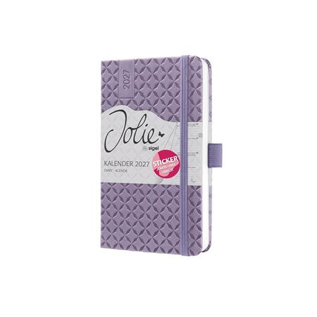 Diár, A6, týždenný, 2027, tvrdá obálka, SIGEL "Jolie", Lavender Purple
