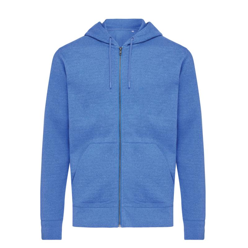 Mikina na zips s kapucňou Iqoniq Abisko z recykl. bavlny heather blue S 1