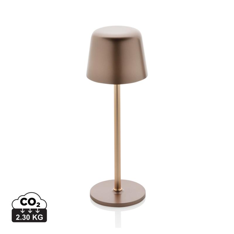 USB dobíjateľná stolná lampa Zenic z RCS recykl. plastu bronz