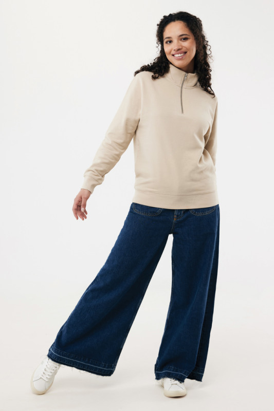 IQONIQ Elgon sveter s krátkym zipsom z recyklovanej bavlny desert XXXL 4