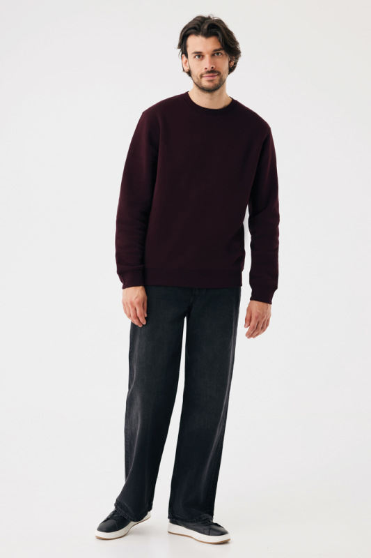 IQONIQ Toria Unisex mikina s okrúhl. výstrihom z rec. bavlny merlot M 5