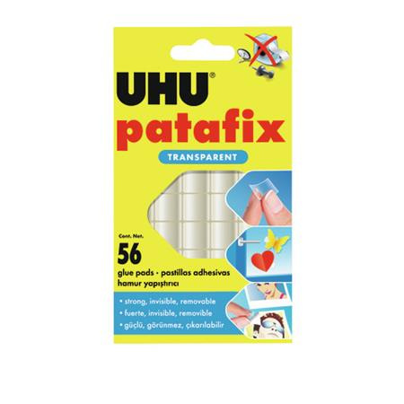 Lepiace štvorčeky, obojstranné, 56 ks, UHU "Patafix", priehľadné 1