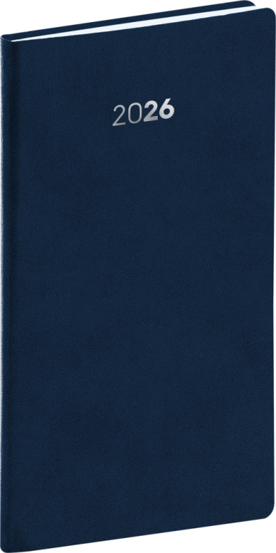 NOTIQUE Vreckový diár Balakon 2026, tmavomodrý, 9 x 15,5 cm