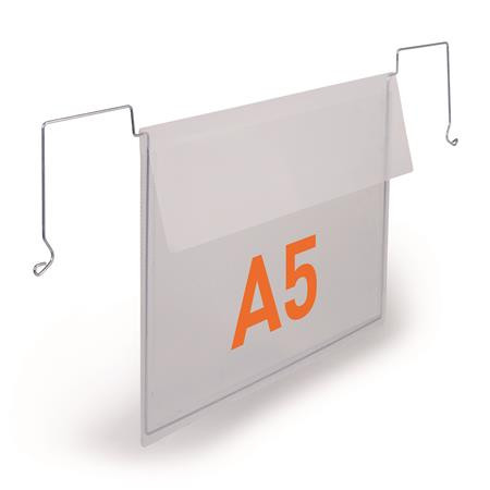 Logistické vrecko, A5, na šírku, DURABLE, s kovovou sponou, priehľadné 2