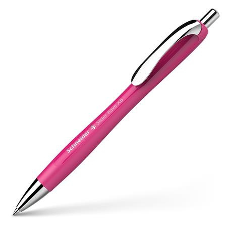 Guľôčkové pero, 0,7 mm, stláčací mechanizmus, SCHNEIDER "Slider Rave XB", magenta 5