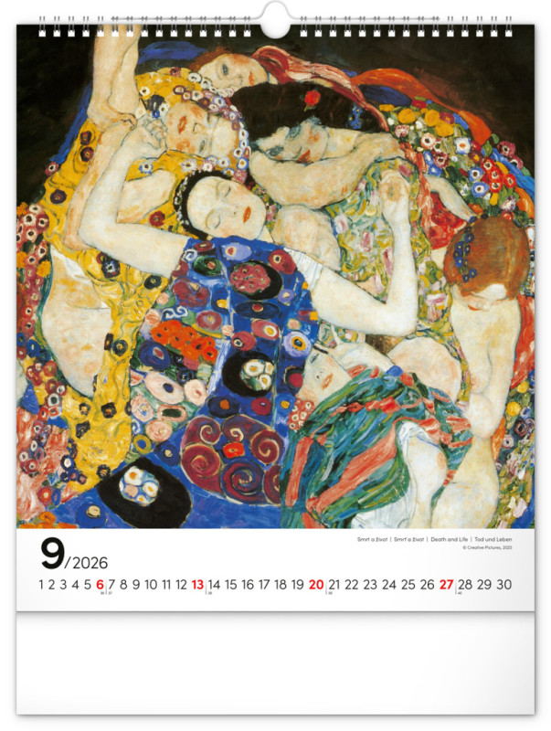 NOTIQUE Nástenný kalendár Gustav Klimt 2026, 30 x 34 cm 9