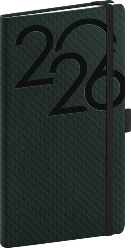 NOTIQUE Vreckový diár Ajax 2026, zelený, 9 x 15,5 cm