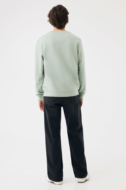 IQONIQ Toria Unisex mikina s okrúhl. výstrihom z rec. bavlny Iceberg green L 7