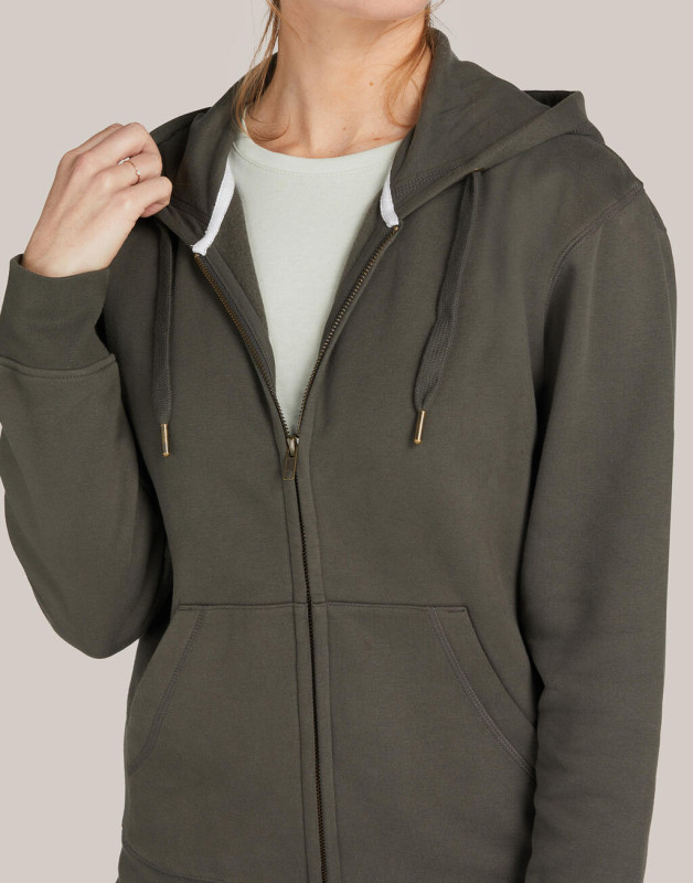 Signature Tagless Unisex mikina na zips s kapucňou 9