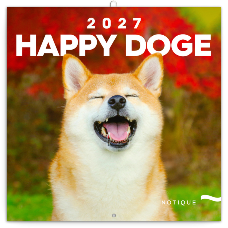 NOTIQUE Grid calendar Happy Doge 2027, 30 x 30 cm