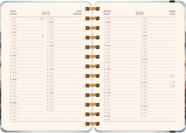 NOTIQUE Špirálový 18-mesačný diár Petito – Japonsko 2024/2025, 13 x 18 cm