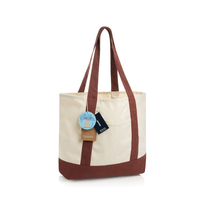 SHOP LOCAL AWARE™ recyklovaná bavlnená taška tote s gramážou červená