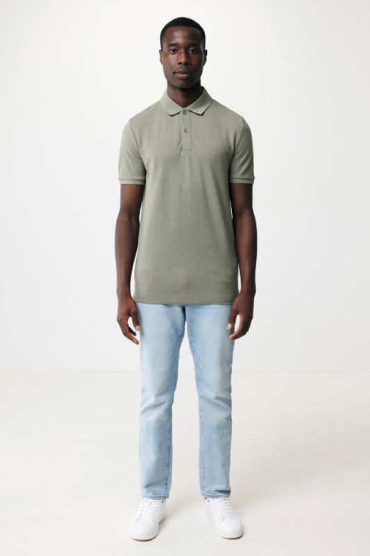 Polo tričko IQONIQ Yosemite z recykl. bavlny heather green XXS 8