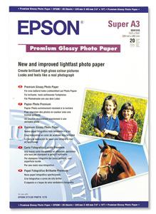 EPSON Premium Glossy Photo Paper, lesklý, jednostranový, A3+, 255gr.