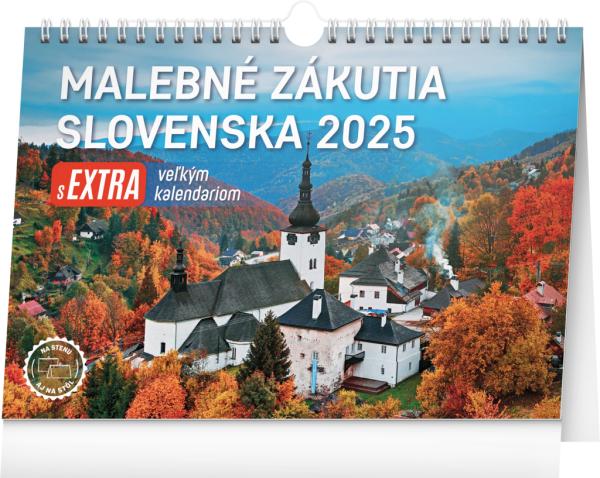 NOTIQUE Stolový kalendár Malebné zákutia Slovenska 2025 s extra veľkým kalendáriom, 30 x 2