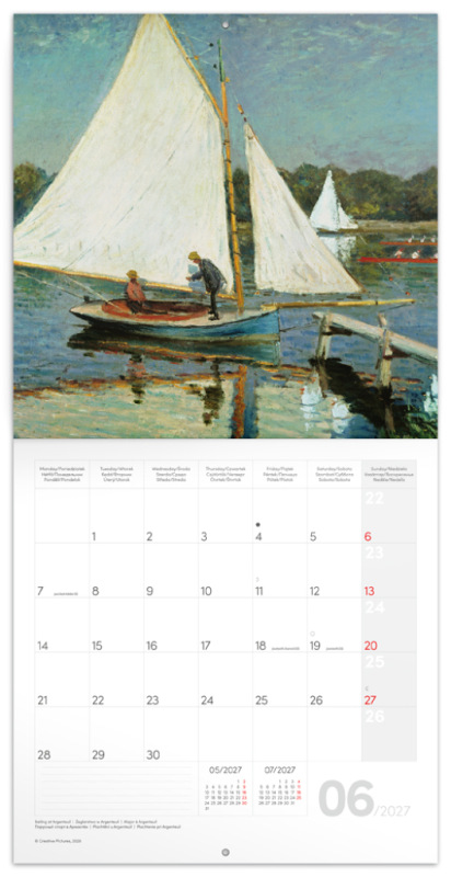 NOTIQUE Poznámkový kalendár Claude Monet 2027, 30 x 30 cm 1