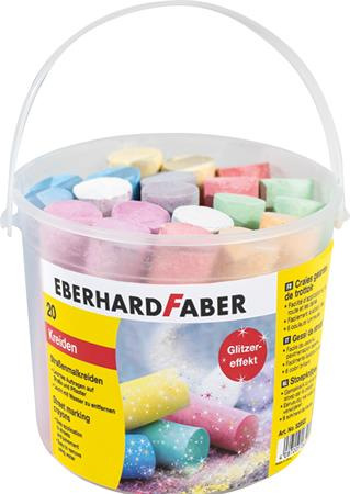 Krieda na asfalt, 20 kusov, EBERHARD FABER, 6 ligotavých szín