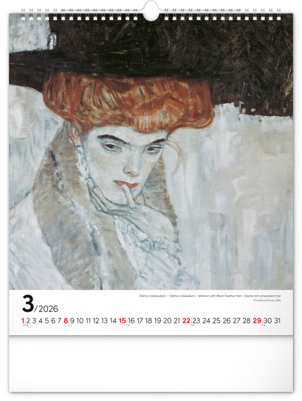 NOTIQUE Nástenný kalendár Gustav Klimt 2026, 30 x 34 cm 3