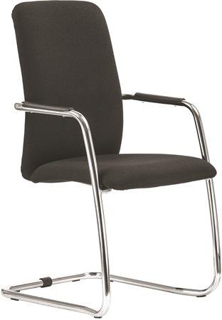 . Konferenčná stolička, čalúnená, chromované nohy,"2181/S Magix", čierna