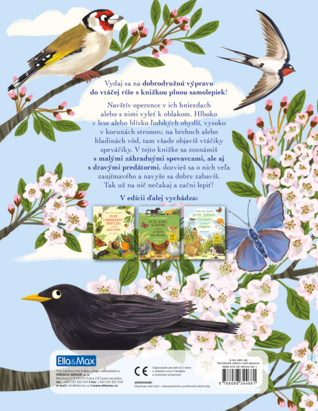 SVET SÝKORIEK, VRABCOV a iných spevavcov – Kniha samolepiek 12