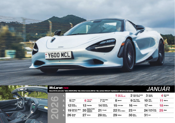 Nástenný kalendár Fast cars 2026 13