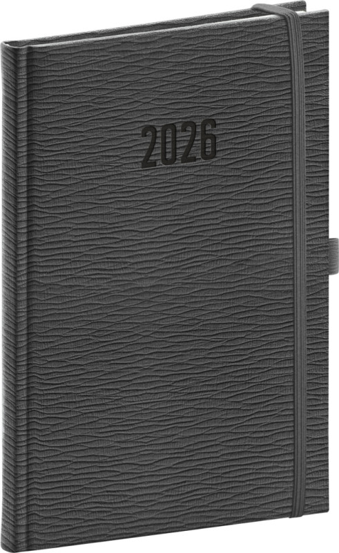 NOTIQUE Týždenný diár Rivoli 2026, sivý, 15 x 21 cm